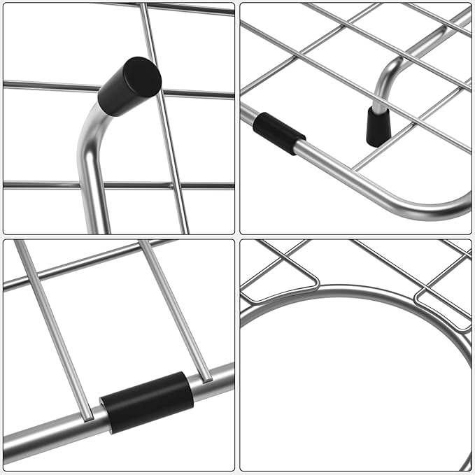 Stainless Steel Sink Grid and Protectors for Bottom of Kitchen Sink, 26" X 14 1/16" Sink Bottom Grid with Rear Drain for Single Sink Bowl (26" X 14 1/16")