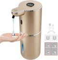 Automatic Soap Dispenser, Touchless Liquid Soap Dispensers, USB Rechargeable, 6-Level Adjustable Volume Control, 12.8oz/380ml, Wall Mount for Kitchen, Bathroom, Free Stickers (Champagne Gold)