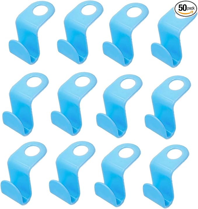 50pcs Hanger Connector Hooks – Space Saving Closet Organizer for Clothes, Dorm Room Essentials, Thickened Upgrade (Blue)