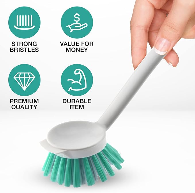 Glone Scrub Brush Set for Kitchen and Bathroom, Dishes, Tiles, Corners and Floors Set of 3