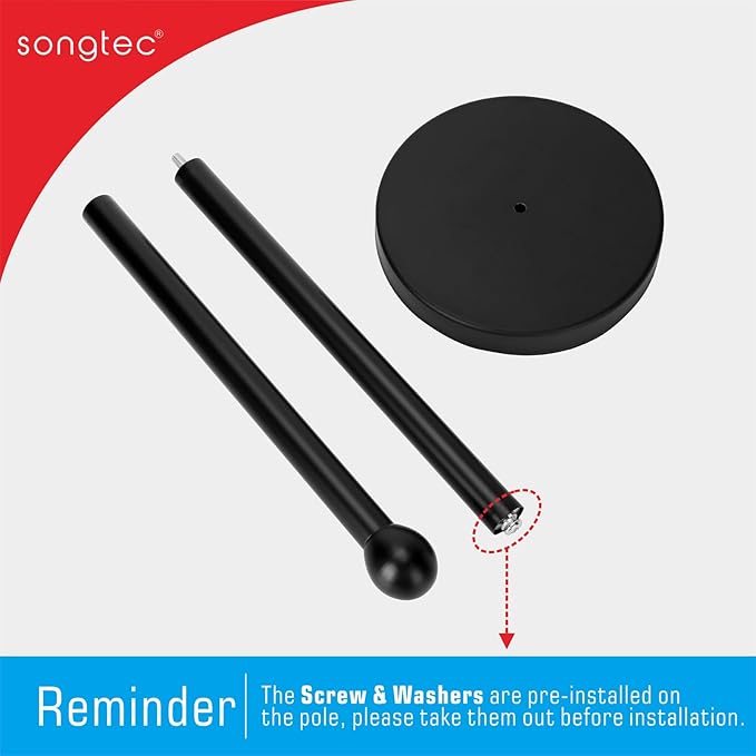 Songtec Toilet Paper Holder Stand, Black Floor Standing Tisse Roll Holder with Reserve for 4 Rolls, Compact Design Bathroom Toilet Paper Storage - Black