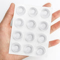 0.8" Wall Door Handle Stopper, 12PCS Clear Self Adhesive Wall Protector Rubber Door Bumpers, Solution for Stopping Damage from Doors Knobs, Shock Absorbent and Noise Reduction