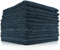 The Rag Company - All-Purpose Microfiber Terry Cleaning Towels - Commercial Grade, Highly Absorbent, Lint-Free, Streak-Free, Kitchens, Bathrooms, Offices, 300gsm, 16in x 16in, Midnight (12-Pack)