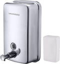 Commercial Soap Dispenser Wall Mount Stainless Steel Manual Liquid Pump Rust-Proof Leak Free for Bathroom (37 fl.oz./1100ml)