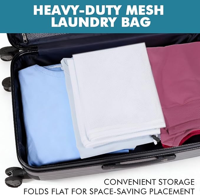 Heavy Large Mesh Laundry Bags,24 x 36 inches Travel drawstring Laundry Washing Bags for Dirty Clothes Storage, laundry bag suitable for university, dormitory, travel, family, and apartment residents