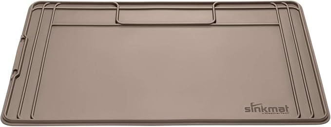WeatherTech SinkMat – Waterproof Under Sink Liner Mat for Kitchen Bathroom – 34” x 22” Inches - Durable, Flexible Tray – Home undersink Organizer Must Haves, Tan