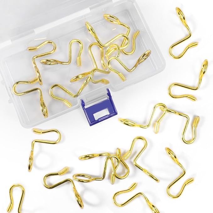 Picowe 50 Pack Gold Metal Clothes Connector Hooks Space Saving Hanger Extender Clips Organizer Strong Mini Outfit Cascading Hooks