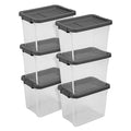 Sterilite 24-Pack Modular Stacker Box, Durable Clear Plastic Storage Bins with Latching Lids, 30 Quart - Stackable Organizing Container Boxes for Closet, Bathroom, and Office