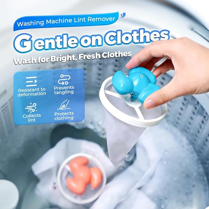 3Pcs Floating Hair Filtering Mesh Removal, 2026 Upgraded Floating Hair Catcher, Washing Machine Lint Filter for Laundry, Reusable Pet Hair Remover for Home Use (3)