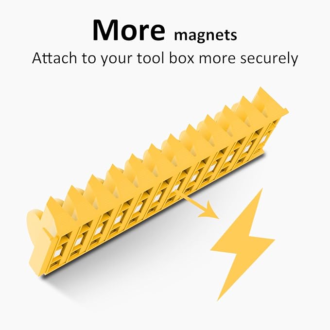 48 pcs MAGNETIC Modular Wrench Organizers for Tool Drawers - Wrench Rack with Metric&SAE Labels, Perfect Tool Storage Holder. Gift for father, brother and boyfriend (48pcs with magnet (yellow))