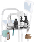 Rustproof Hanging Shower Caddy for Shower Chair, Stainless Steel Bathroom Basket for Bath Chair Bench,Showers Caddy Chair, Shampoo Bottle Holder for Elderly, Pregnant, Handicap, Patient