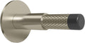 Mega Handles Knurled Baseboard Door Stopper - Heavy Duty Door Stoppers for Bottom of Door, Zinc Alloy Door Stops with Rubber Tip - Satin Nickel