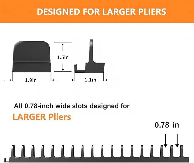 18 pcs Plier Organizer for Toolbox & drawer Storage, Modular Plier holders for Mechanics, Technicians. Storage for larger pliers,Gift for father and boyfriend