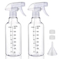Plastic Spray Bottle 16.9oz Empty Spray Bottles Refillable Container Trigger Sprayer for Cleaning Solutions, Water, Plants, Pet, Essential Oils, Hair, 2 Pack (Clear-scale)
