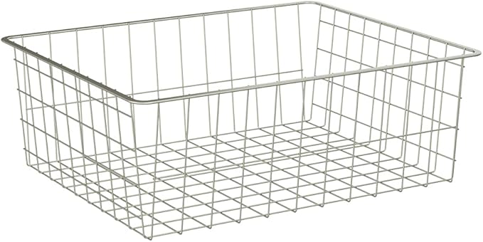 ClosetMaid ShelfTrack Wire Basket Add-On Drawer, Compatible with Drawer Frame Hardware, Nickel Finish