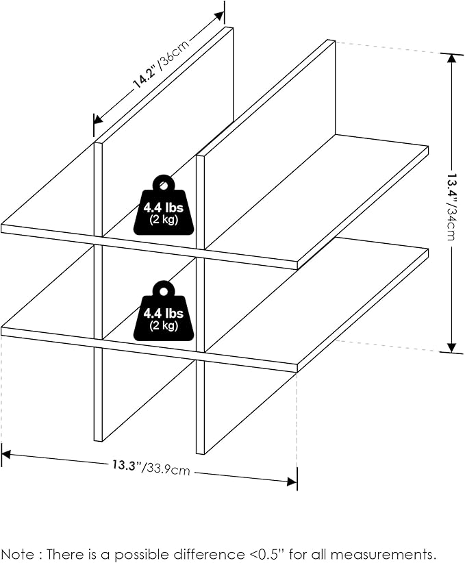 Furinno Cubicle Cube Insert, 9-Compartment Cube Organizer, Fits into Furinno Extra Thick Cubes, for Organizers and Storage, Black Dark Oak (Does not fit IKEA Kallax Shelving)