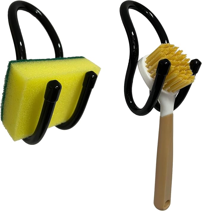 2 Pack Hanging Rustproof Sink Caddy & Sponge Holder, Adjustable Kitchen Dish wand Sink Caddy Organizer for Sponge, Dish brush, Scrubber -Easy to clean and dry - No brush,No sponges