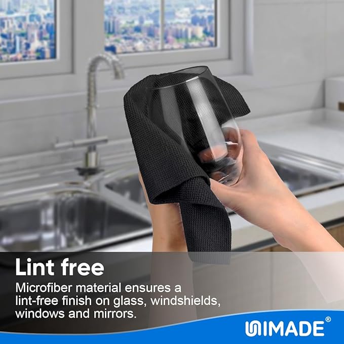 Microfiber Cleaning Cloth, 20 Pack Reusable Microfiber Towels for Cars Lint Free Cleaning Shop Towel Rags for Home Kitchen Automotive Bar Mechanic Restaurant Garage, 11.5"x 11.5", Black