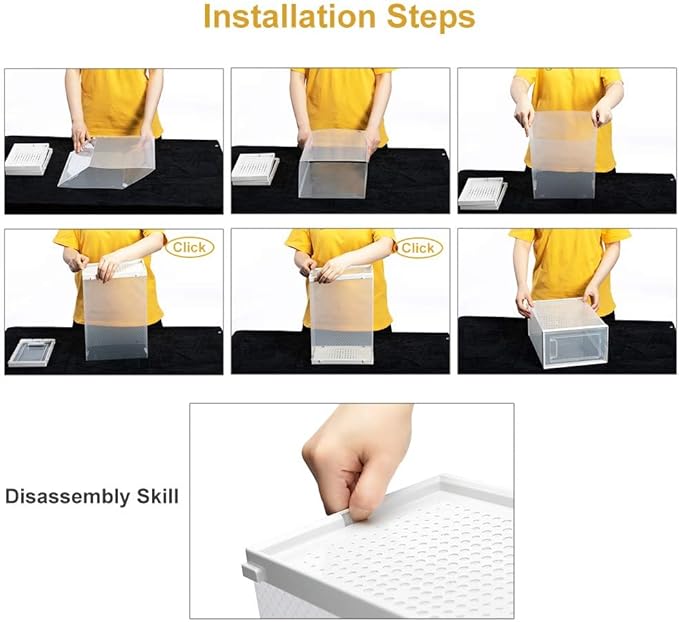 PARANTA 8-Piece Boot and 12-Piece Shoe Storage Box, Stackable Clear Plastic Shoe Box, Space-Saving Shoe Organizer for Boots, Sneakers, and High Heels, Clear