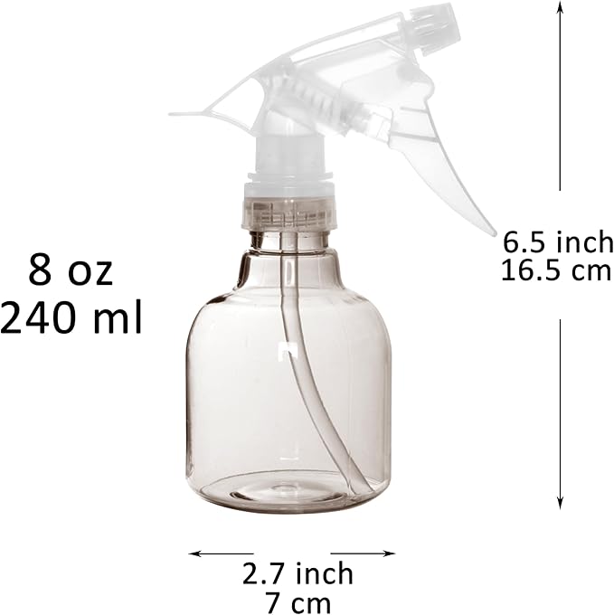Youngever 6 Pack 8 Ounce Empty Plastic Spray Bottles (Grey)