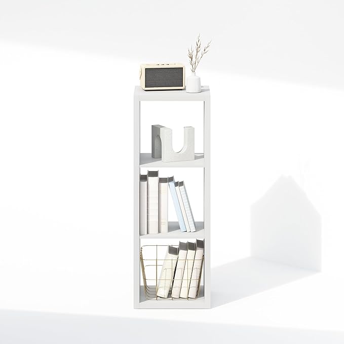 Furinno Cubic Closet Organizers and Storage, 3-Cube Closet Organizer, Open Shelf Closet Storage, Extra Thick Frame for Wardrobe, Bedroom, Living Room, White