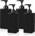 Hand Soap Dispenser, Plastic Pump Bottles, Refillable Empty Lotion Dispenser Liquid Container for Bathroom Kitchen College Dorm, 22 oz 4 Pack Black