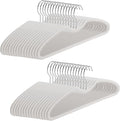 30 Pack Velvet Hangers, Short Neck Non Slip Slim Hangers with 360° Swivel Hook, Space Saving Clothes Hangers for Shirts, Dresses, Sweaters, White