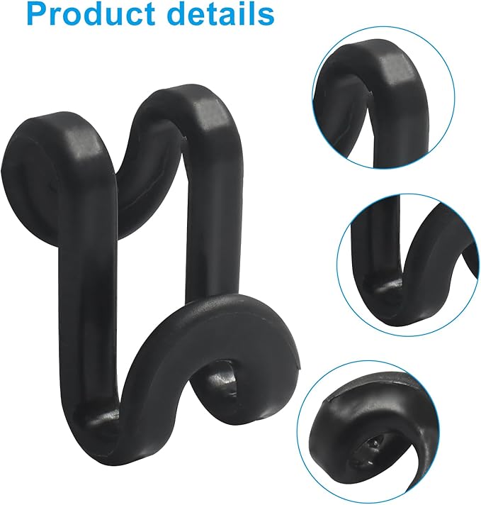 60 Pcs Black Clothes Hanger Connector Hooks - Space Saving Plastic Hooks for Velvet, Heavy Duty Hangers, Organize Closet with Stackable Transparent Cascading Hooks(60 Pack)