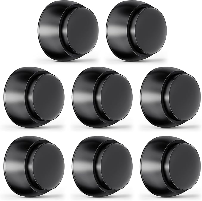 8PCS Door Stopper Wall Protector with Silicone Head, Aluminum Door Knob Wall Protector, Spring Shock Absorption Technology, 1.65" Door Stoppers for Wall, Adhesive Installation or with Screw