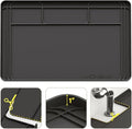 Wohbay Under Sink Mats for Kitchen Waterproof, Cut to Fit Under Sink Drip Tray for Kitchen Bathroom Cabinets, Silicone Sink Liner Hold Up to 3.3 Gallons Liquid, 34" X 22" Or Smaller (Black, Large)