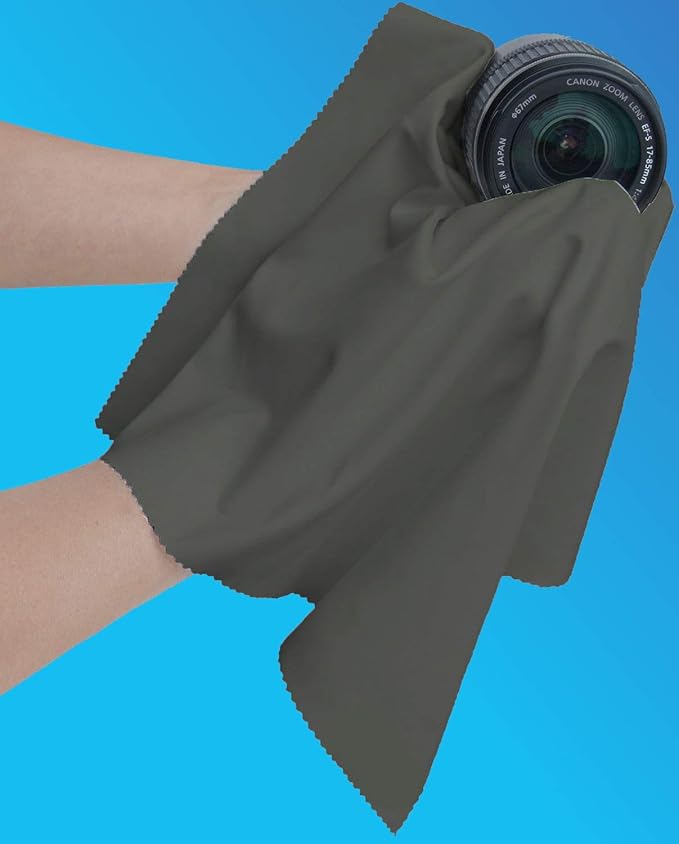 20"x20"(50x50CM) Extra Large Oversized Microfiber Cleaning Cloth, Ideal for Electronics and Screens, Lenses on Cameras, Binoculars, telescopes, All Types of Optical Glass (1Pack Gray)