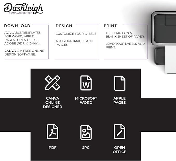 300 Labels for 4 oz Bottles, 5 x 2.5 inches, Waterproof White, 50 Sheets (5 x 2.5 inches, 300, Count)