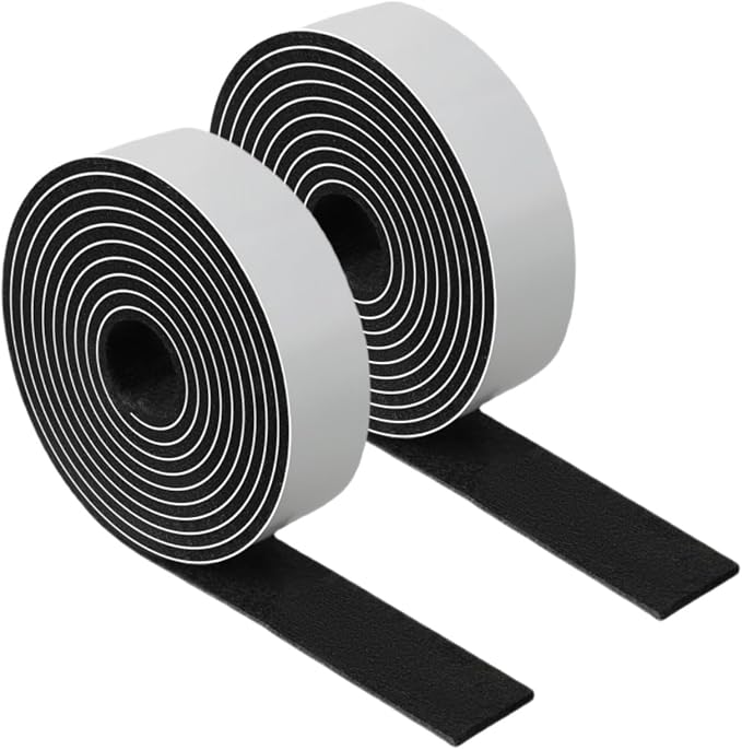 Felt Strips with Adhesive Backing – Furnigear Heavy Duty Cuttable Felt Tape Roll Furniture Pads for Chair Legs - Protecting Hardwood Floors, Chair Wall Protector (Black, 80 x 1 x 0.14 Inch)