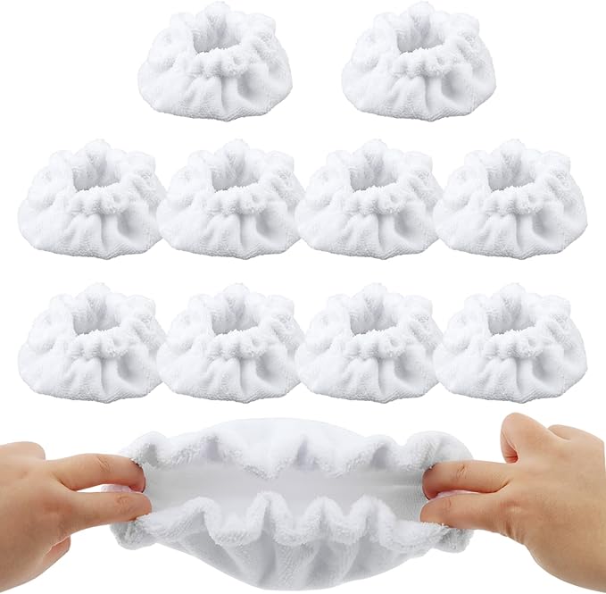 Bibabala Microfiber Cloths for Steam Cleaner, Microfiber Bonnet Steam Mop Pads, Universal Reusable Cleaning Pads Fits for The Triangular Brush Tool,Steam-Cleaner Accessories(10 Pack)