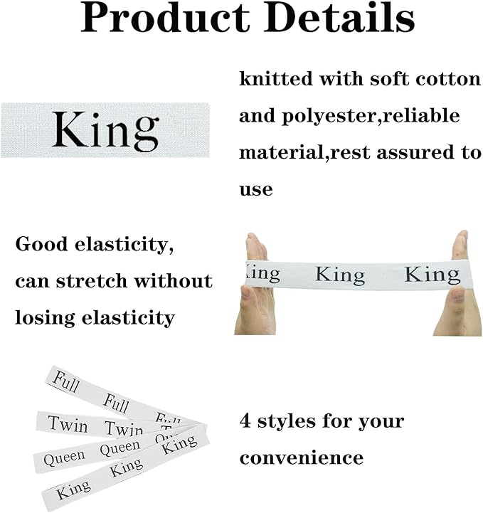 Maletnd 2 Pieces Bed Sheet Organizer Bands, Closet Organization Sheet Straps, Linen Labels Bedding Bands, Elastic Bed Sheet Storage Sheet Keepers (King)