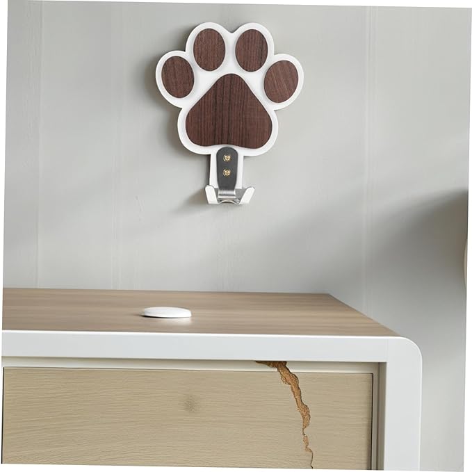 Wooden Paw Print Hook for Dog Towel Space-Saving Hanger Connector Farmhouse Style Kitchen Towel Hanger