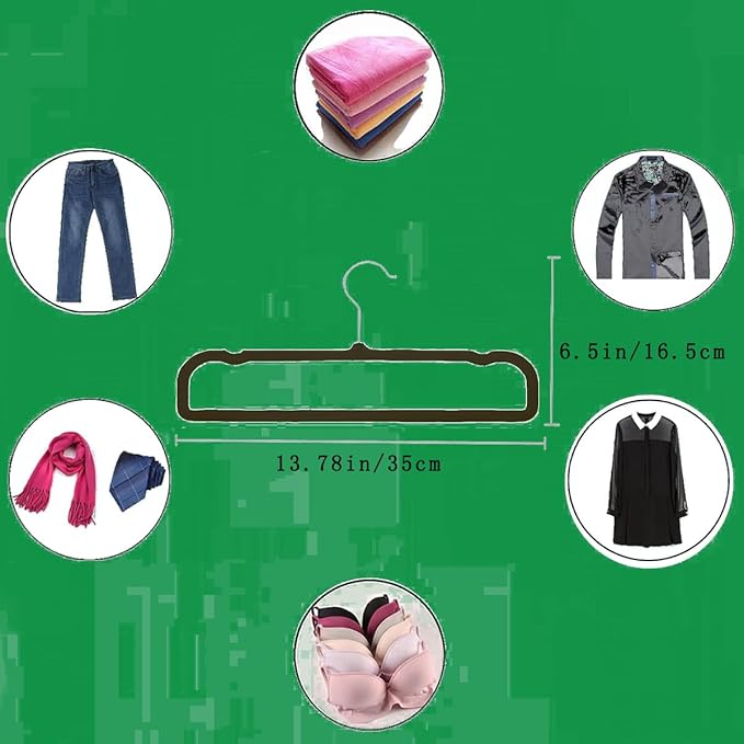 Velvet Hangers Non Slip - Thin Space Saving Clothes Hanger - 20 Pack Pants Hangers for Closet - Strong Durable Jean Perchas with 360 Degree Rotatable Silver Hook for Tank Top (Black)
