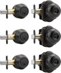 Haidms Exterior Deadbolt and Keyed Entry Bronze Door Knob Set, Keyed-Different Entry Front Door Knobs, Deadbolt Oil Rubbed Bronze Doorknob with Lock and Key(3 Pack)