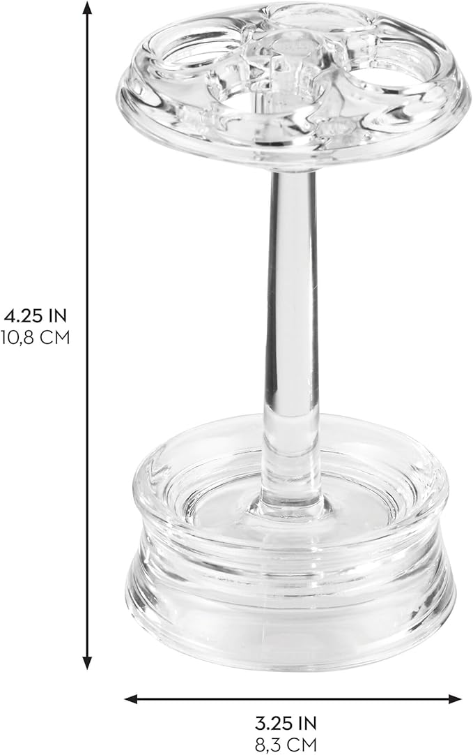 iDesign 4 Divided Sections for Bathroom or Vanity-Set of 2-Clear Toothbrush Holder, Pack of 2