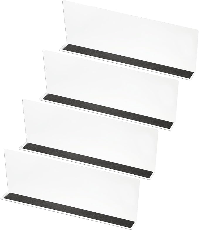 PATIKIL 4 Pack Shelf Dividers for Closet Organization, 13.8x1.6x4.8 Acrylic Magnetic Closets Separator Kitchen Cabinet Shelves Under Bed Blocker for Bedroom Kitchen Office, Clear
