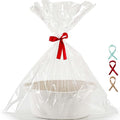 Small Gift Basket with Gift Wrap Cellophane Bag and Ribbons, Gift Baskets for Christmas Thanksgiving Birthday Baby Shower Raffle Burr, - Rope Decorative Storage Organizer Container