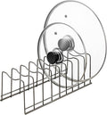 Pot Lid Holder Organizer, Kitchen Countertop Storage Rack Cutting Boards, Bakeware, Pots & Pans, Serving Trays, Reusable Containers in Cabinet Pantry, Stainless Steel
