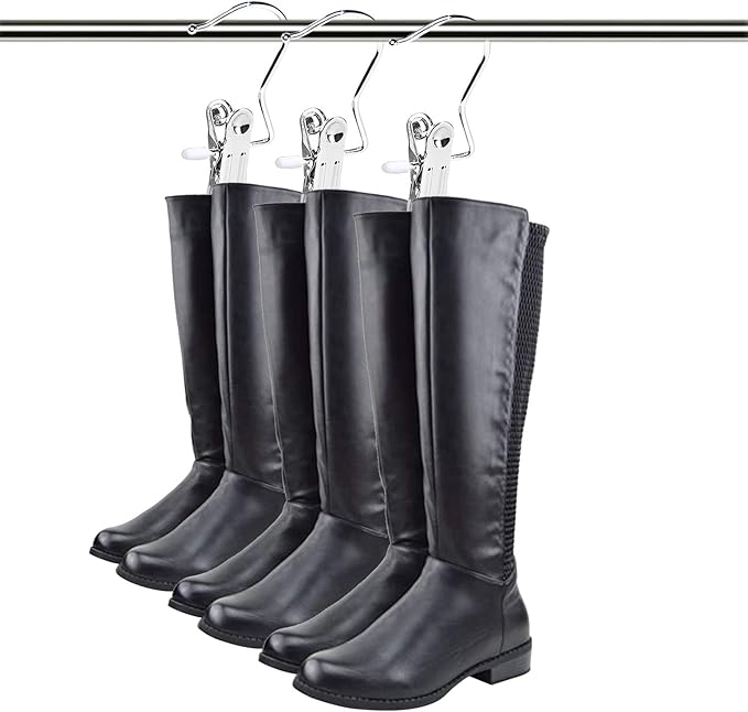 30 Pack Boot Hanger for Closet, Laundry Hooks with Clips, Boot Holder, Hanging Clips, Portable Multifunctional Hangers Single Clip Space Saving for Jeans, Hats, Tall Boots, Towels(White)