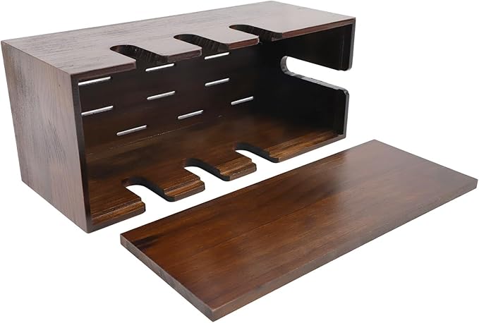 Extra Large Cable Management Box, Wood Cord Hider Box & Organizer for Power Strip, TV Wires & Set-Top Boxes and Electronic Accessories(Dark brown)