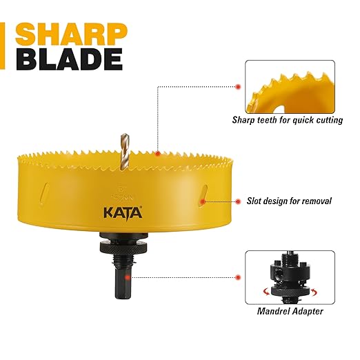 KATA Hole Saw for Recessed Lights: 6 Inch Hole Saw for Recessed Lighting with Dust Bowl - 6 in Hole Drill Cutter with Silicone Dust Catcher Tool for Drywall on Ceiling - Installing LED Can Light Home