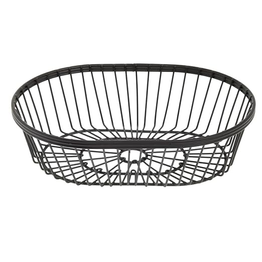 American Metalcraft WBBV90 Wire Basket, Oval Black 9" L x 6" W x 2 ¾" H