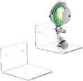 4 Inches Clear Small Wall Shelves, 4mm Thickness Acrylic Small Floating Shelf for Figures, Plants, Security Cameras, Speakers, Moisture-Proof, 2 Pack