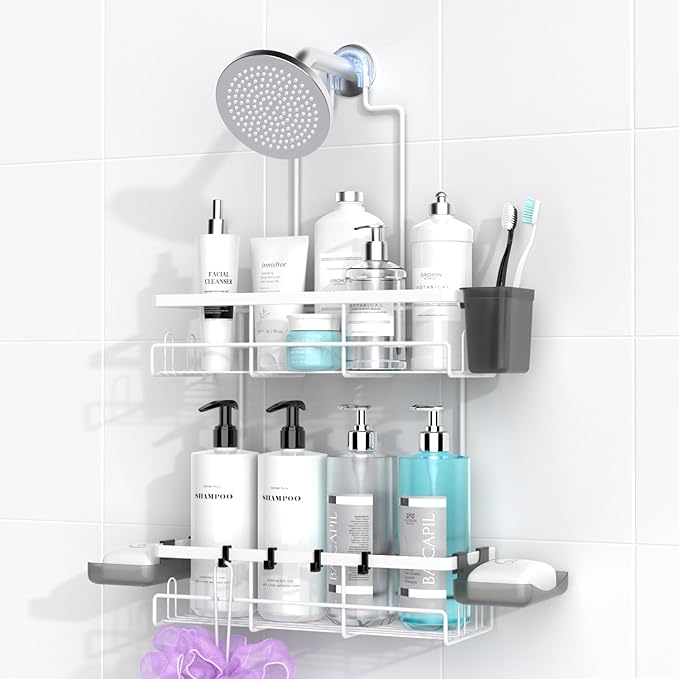 30pcs Shower Caddy Hanging Bathroom Organizer White