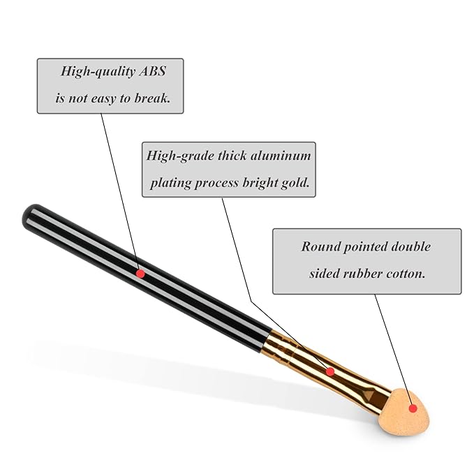 20Pcs Professional Eyeshadow Applicators Sponge Tip Reusable Women Blendable Foam Makeup Eye Shadow Brush Applicator Sticks Set Washable