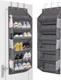 Miracsnail Over the Door Shoe Rack Organizer Hanging Fits 12 Pairs Shoes with 6 Mesh Pockets 6 Deep Large Pockets 50lbs Weight Capacity Behind the Door Storage Organizers for Closet Narrow Door 1 Pack